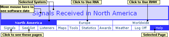 View of system and page menu if RNA is currently selected.