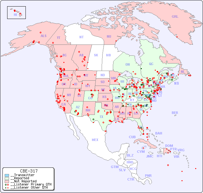 __North American Reception Map for CBE-317