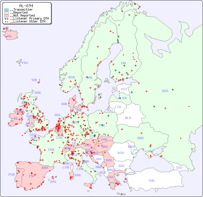 __European Reception Map for AL-694