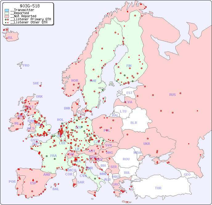 __European Reception Map for $03G-518