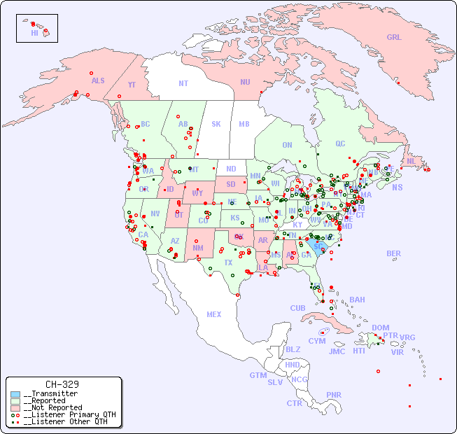 __North American Reception Map for CH-329