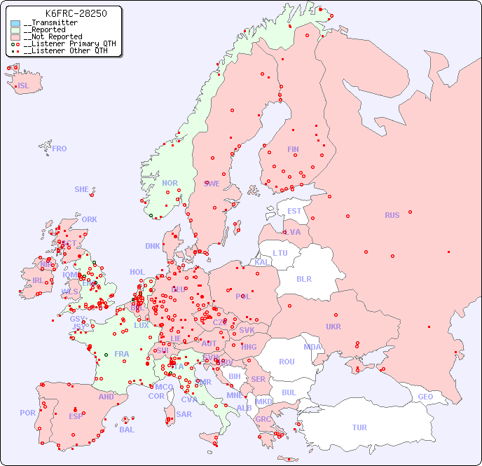 __European Reception Map for K6FRC-28250