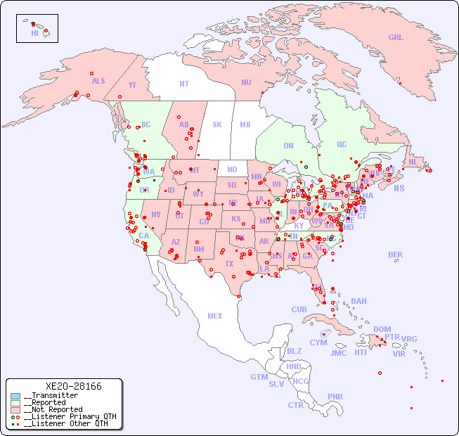 __North American Reception Map for XE2O-28166