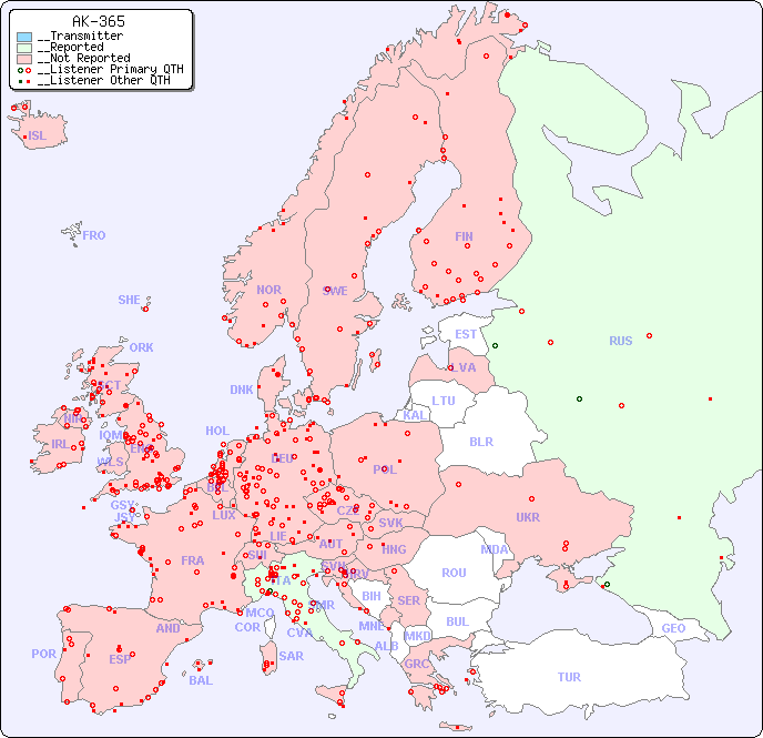 __European Reception Map for AK-365