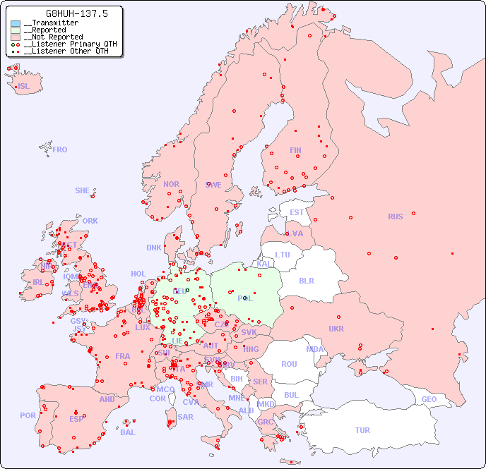 __European Reception Map for G8HUH-137.5