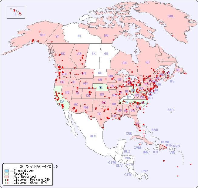 __North American Reception Map for 007251860-4207.5