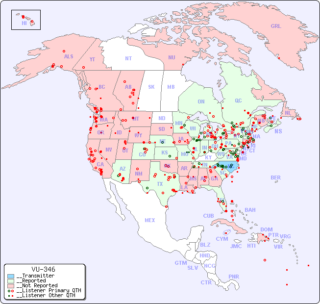 __North American Reception Map for VU-346