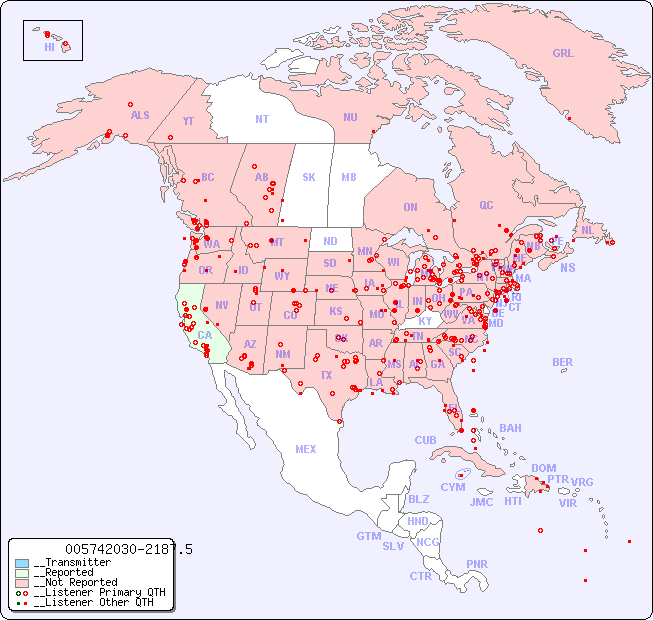 __North American Reception Map for 005742030-2187.5