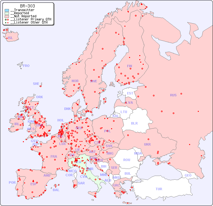 __European Reception Map for BR-303