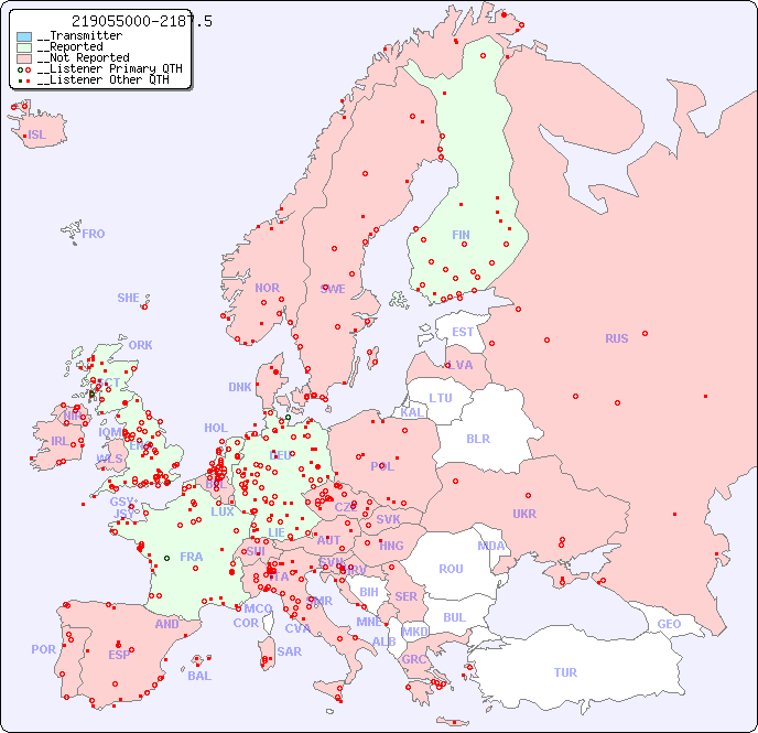 __European Reception Map for 219055000-2187.5