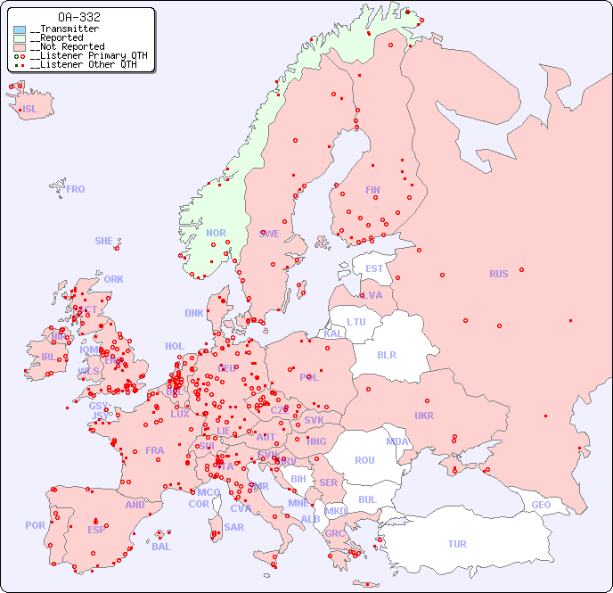 __European Reception Map for OA-332
