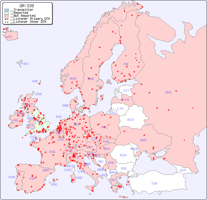 __European Reception Map for GM-338