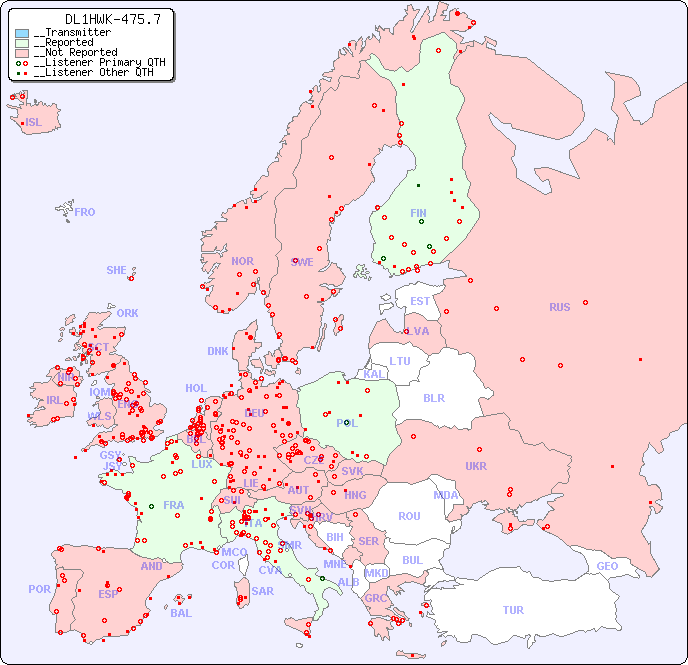 __European Reception Map for DL1HWK-475.7