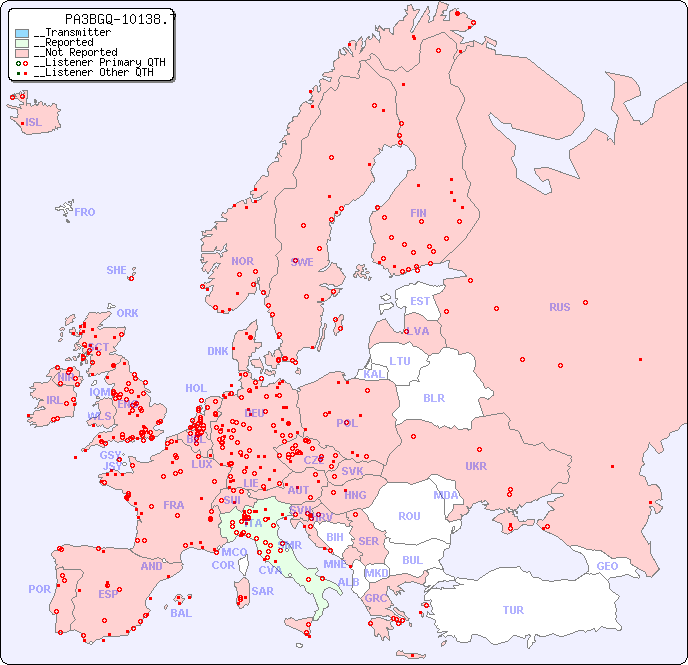 __European Reception Map for PA3BGQ-10138.7