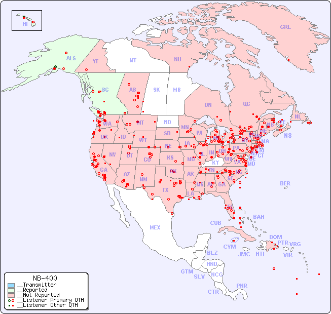 __North American Reception Map for NB-400