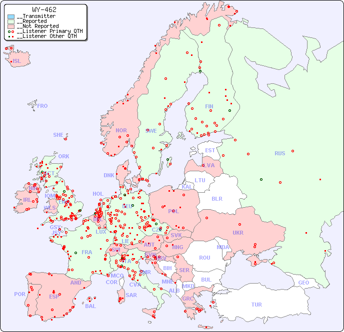 __European Reception Map for WY-462