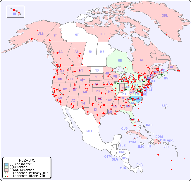 __North American Reception Map for RCZ-375