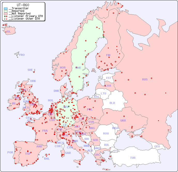 __European Reception Map for UT-860