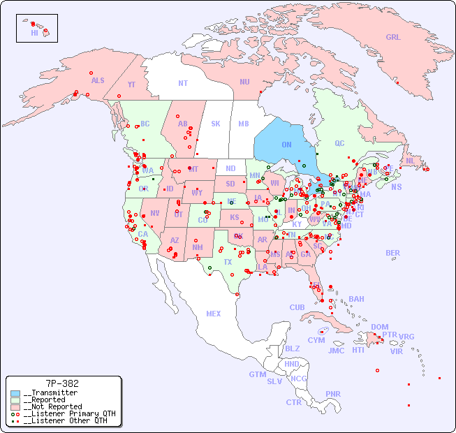 __North American Reception Map for 7P-382