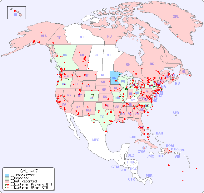 __North American Reception Map for GYL-407