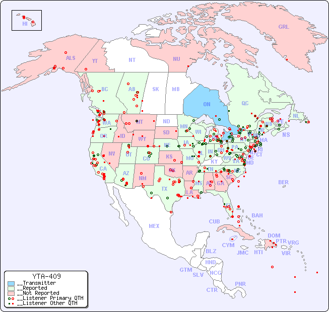 __North American Reception Map for YTA-409