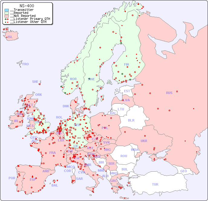 __European Reception Map for NS-400