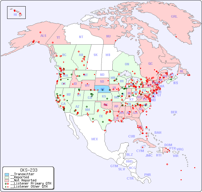 __North American Reception Map for OKS-233