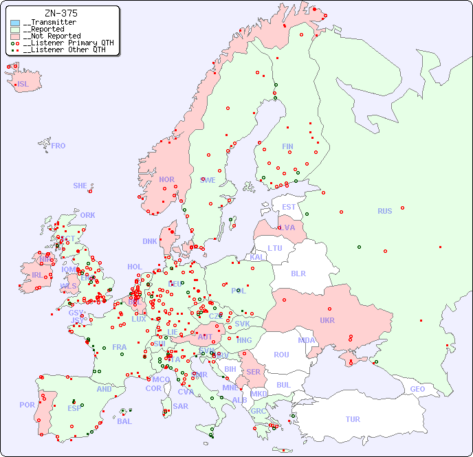 __European Reception Map for ZN-375