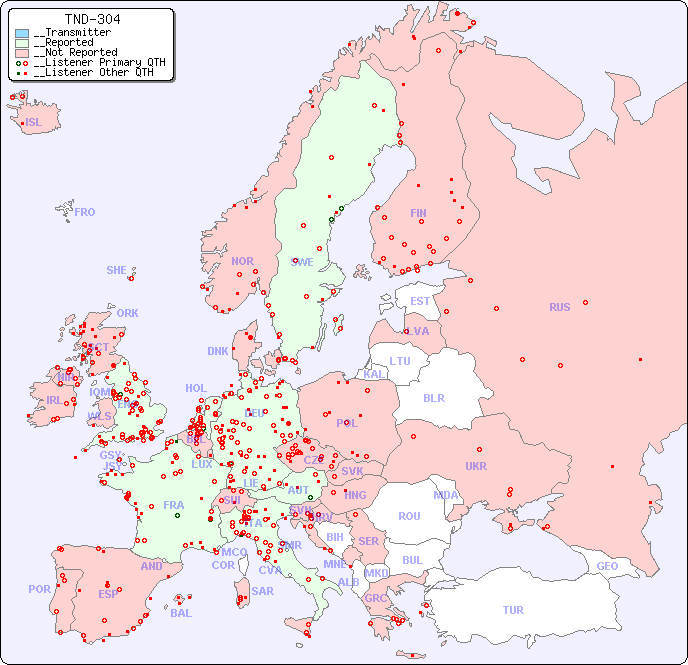 __European Reception Map for TND-304