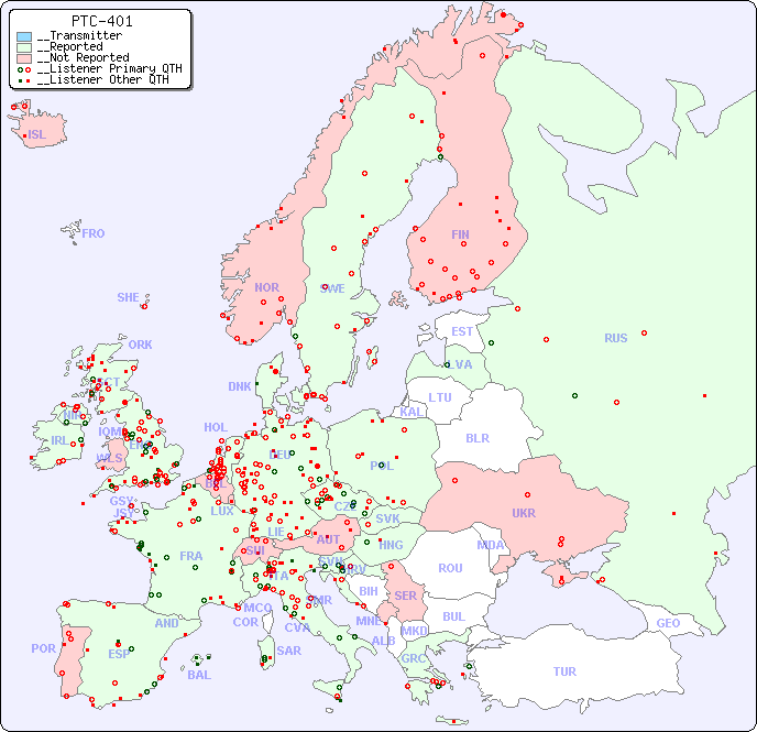 __European Reception Map for PTC-401