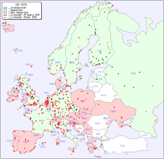 __European Reception Map for UD-905