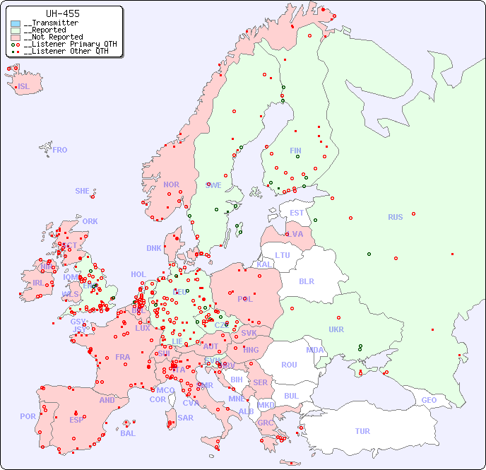 __European Reception Map for UH-455