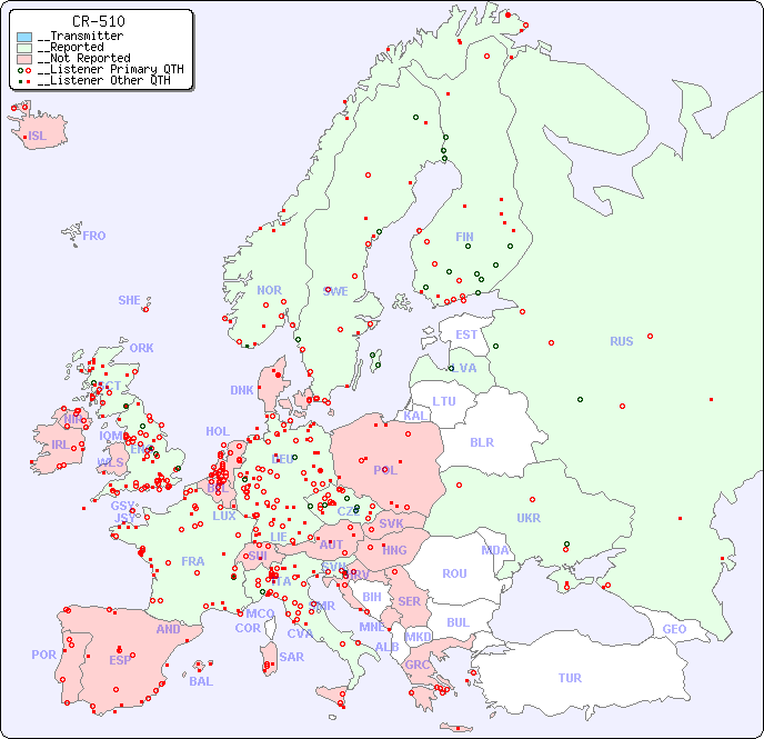 __European Reception Map for CR-510