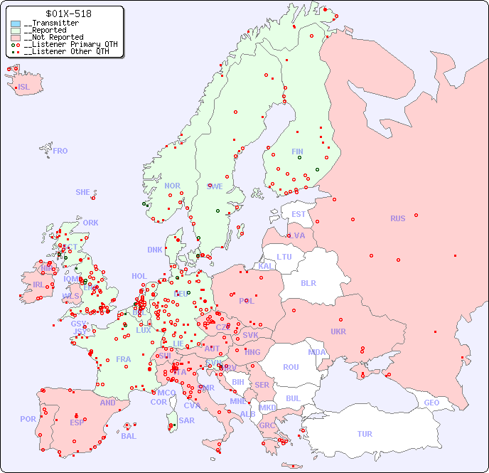 __European Reception Map for $01X-518