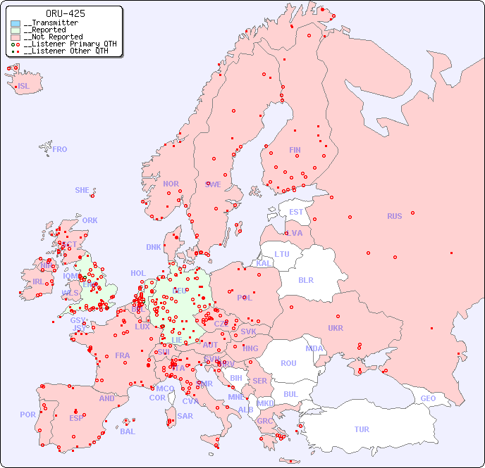 __European Reception Map for ORU-425