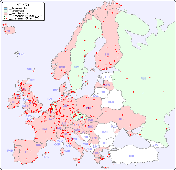 __European Reception Map for NZ-450