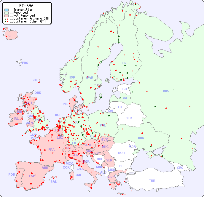 __European Reception Map for BT-696