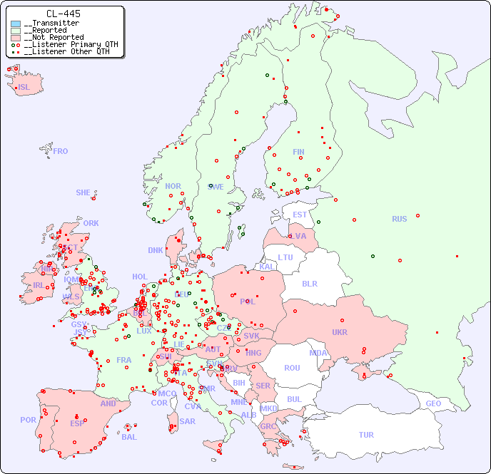 __European Reception Map for CL-445