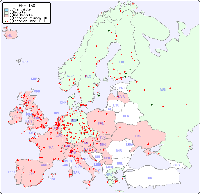 __European Reception Map for BN-1150