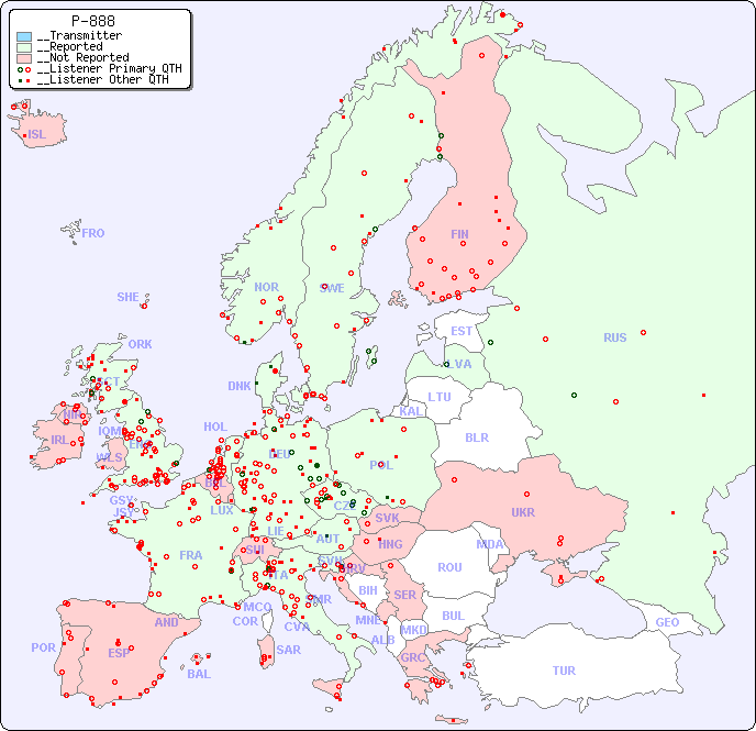 __European Reception Map for P-888