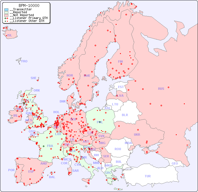 __European Reception Map for BPM-10000