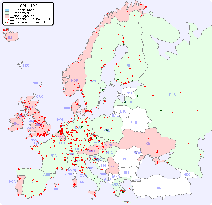 __European Reception Map for CRL-426