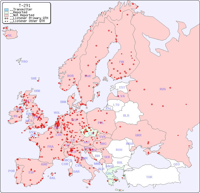 __European Reception Map for T-291