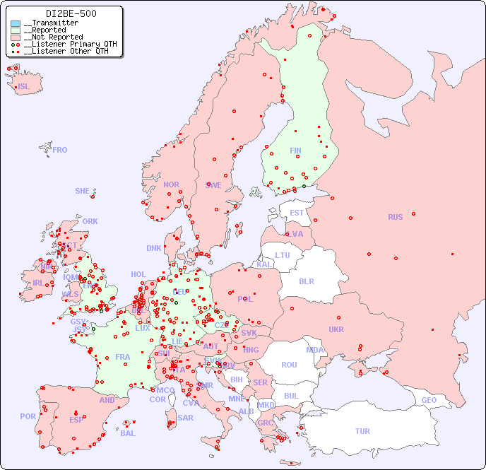 __European Reception Map for DI2BE-500