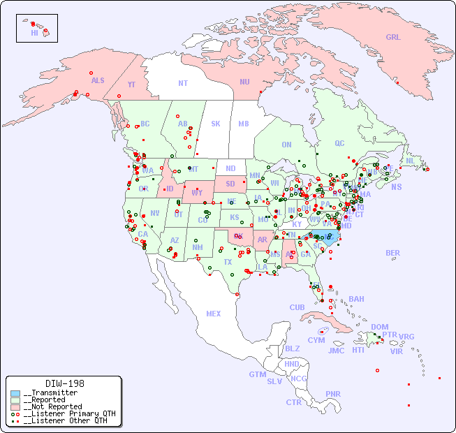 __North American Reception Map for DIW-198