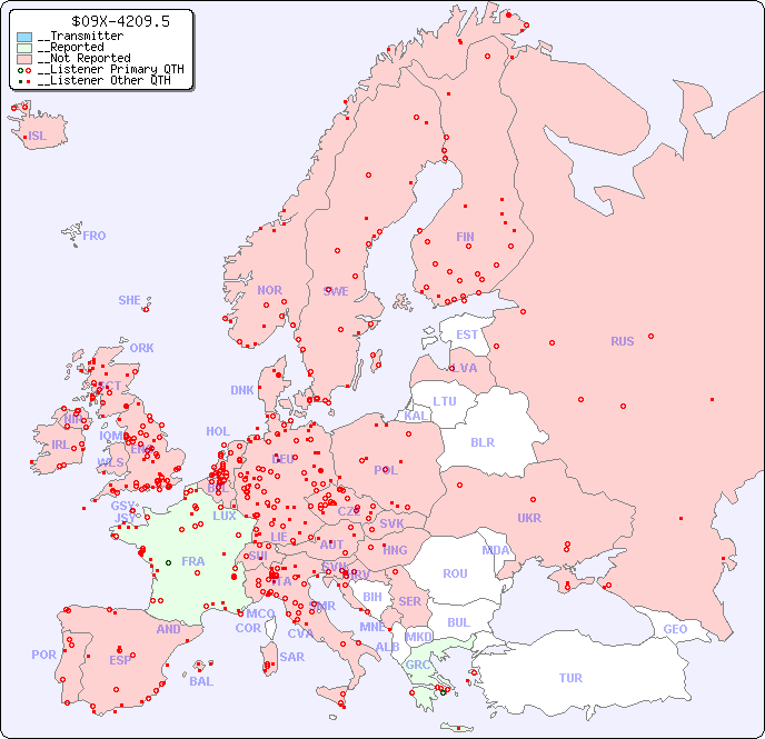 __European Reception Map for $09X-4209.5