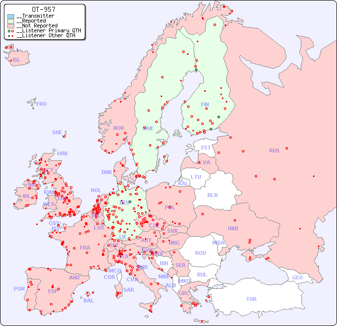 __European Reception Map for OT-957