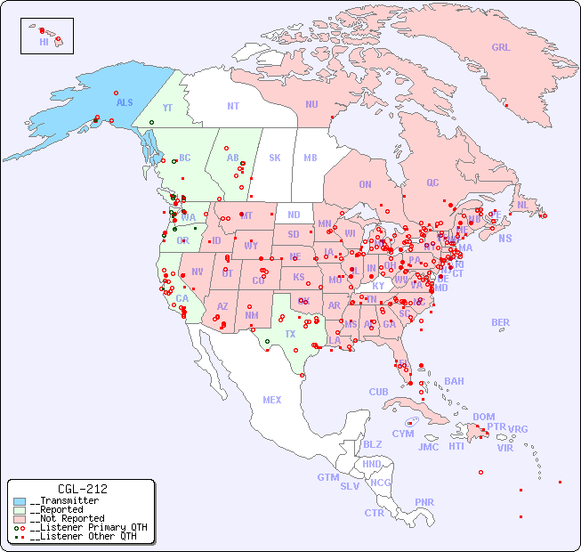 __North American Reception Map for CGL-212