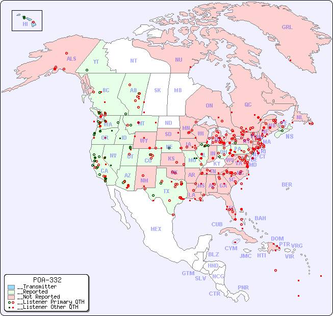 __North American Reception Map for POA-332