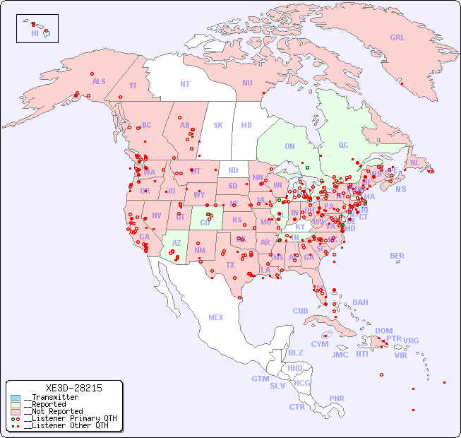 __North American Reception Map for XE3D-28215